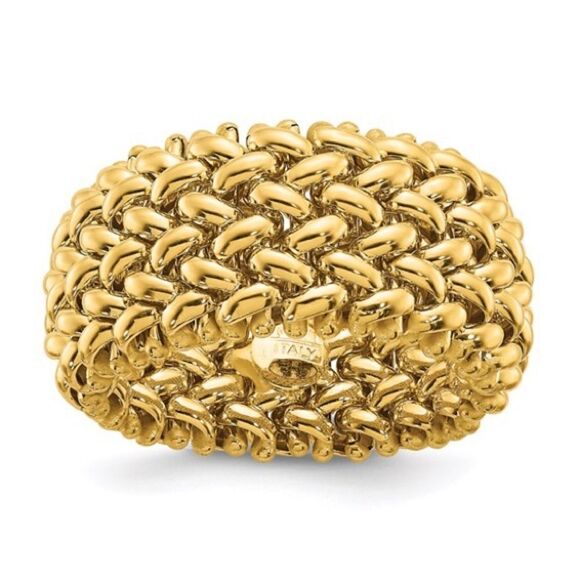 14k Gold Mesh Ring by HERCO. Size 7.5. - Picture 1 of 5